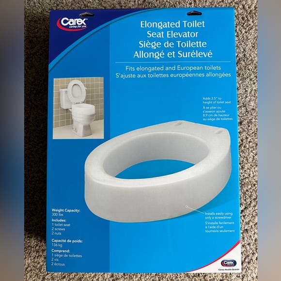 BRAND NEW in box: Elongated Raised Toilet Seat - Picture 3 of 9